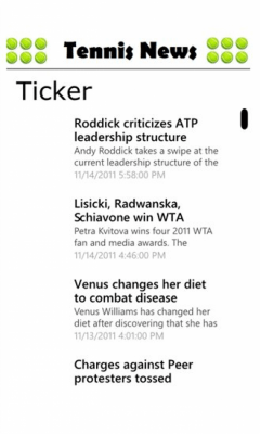 Скриншот приложения Tennis News - №2
