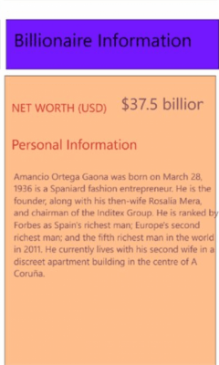 Скриншот приложения Billionaires Info - №2