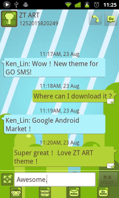Скриншот приложения GO SMS Pro Monkey Theme - №2
