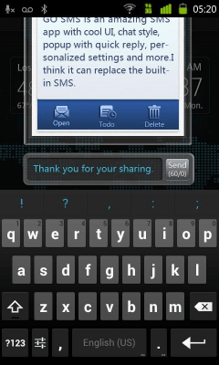 Скриншот приложения GO SMS Pro IDCard Popup Theme - №1