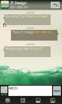 Скриншот приложения GO SMS Pro Clee2 Theme - №2