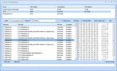 Скриншот приложения Puran File Recovery - №1