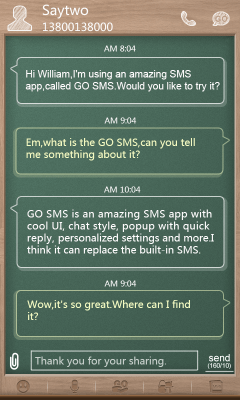 Скриншот приложения GO SMS Pro Z-My17h THEMEEX - №2