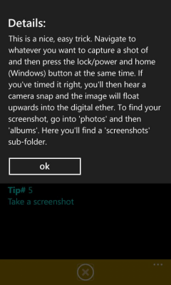 Скриншот приложения WP8TipsandTricks - №2
