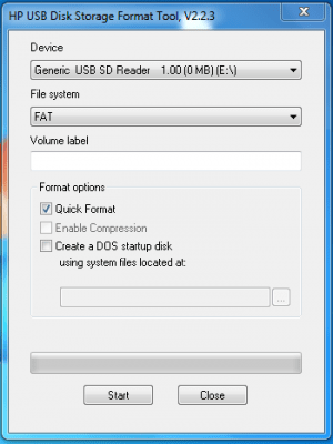 Скриншот приложения HP USB Disk Storage Format Tool - №1