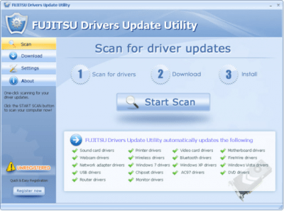 Скриншот приложения Fujitsu Drivers Update Utility - №1