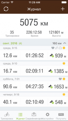Скриншот приложения Runtastic Mountain Bike GPS Cycling Computer & Tracker - №2