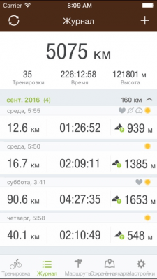 Скриншот приложения Runtastic Mountain Bike PRO GPS Cycling Computer & Tracker - №2