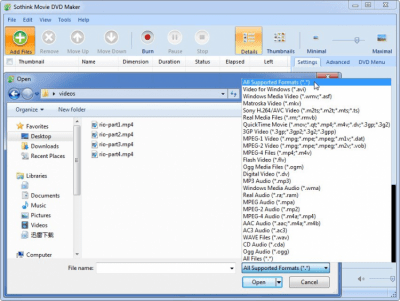 Скриншот приложения Sothink Movie DVD Maker - №2
