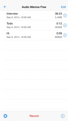 Скриншот приложения Audio Memos Free - The Voice Recorder - №2
