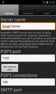 Скриншот приложения Email Server - №2