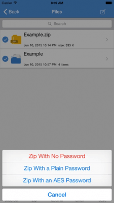 Скриншот приложения iZip Pro for iPhone – Zip Unzip Unrar - №2