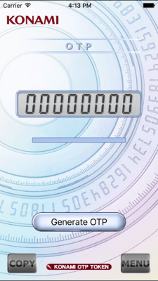 Скриншот приложения KONAMI OTP Software Token - №2