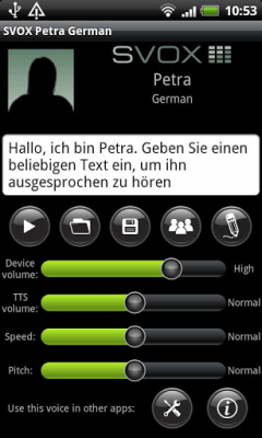 Скриншот приложения SVOX German Petra Trial - №1
