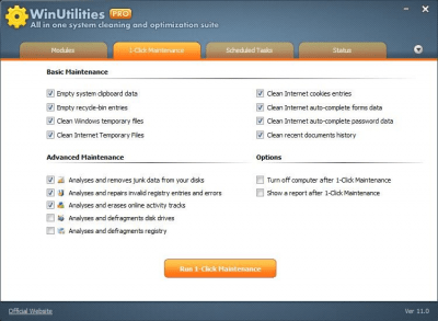 Скриншот приложения WinUtilities Pro - №2