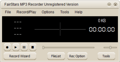 Скриншот приложения FairStars MP3 Recorder - №1