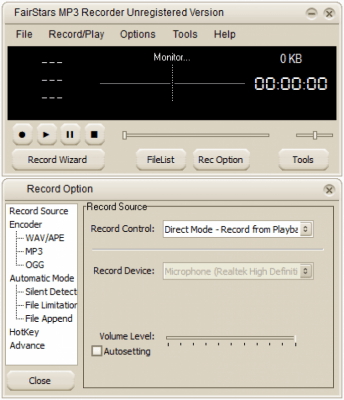 Скриншот приложения FairStars MP3 Recorder - №2