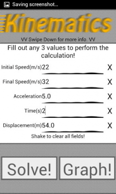 Скриншот приложения PhysCalc Kinematics Calculator - №1