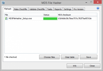 Скриншот приложения MD5 File Hasher - №1