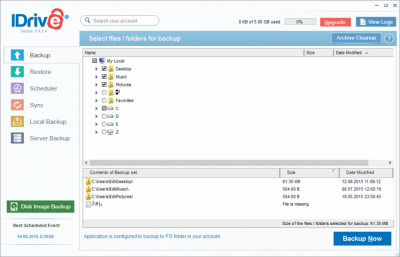 Скриншот приложения IDrive Online Backup - №2