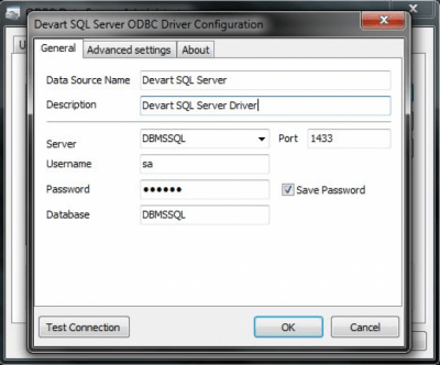Скриншот приложения SQL Server ODBC драйвер - №1