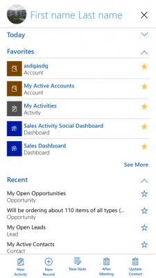Скриншот приложения Microsoft Dynamics 365 для BlackBerry - №2