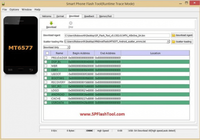 Скриншот приложения SP Flash Tool - №1