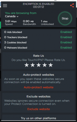 Скриншот приложения Touch VPN - №1
