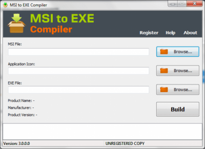 Скриншот приложения MSI to EXE Compiler - №1