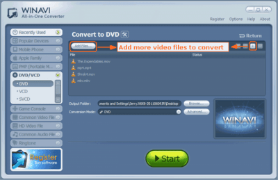 Скриншот приложения WinAVI All-In-One Converter - №2
