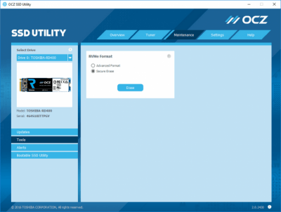 Скриншот приложения OCZ SSD Utility - №2