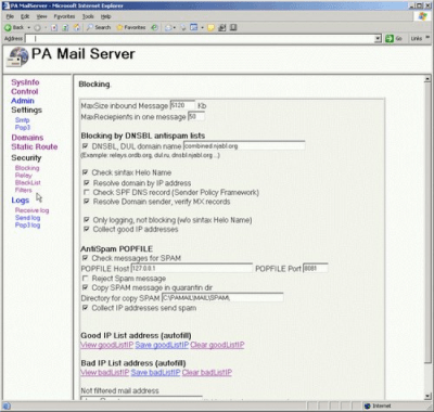 Скриншот приложения PA MAIL SERVER - №2