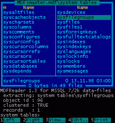 Скриншот приложения MDF Reader for MS-SQL 7/2k - №2