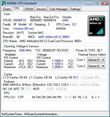 Скриншот приложения AMD64 CPU Assistant - №1
