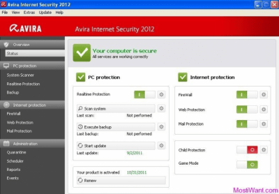 Скриншот приложения Avira Internet Security Suite - №2