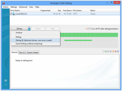 Скриншот приложения Auslogics Disk Defrag - №2