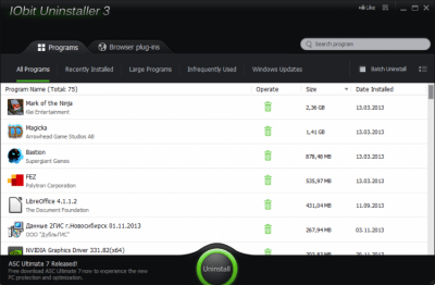 Скриншот приложения IObit Uninstaller - №1