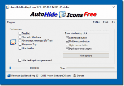 Скриншот приложения AutoHideDesktopIcons - №1