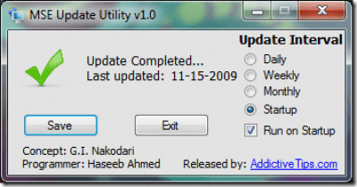 Скриншот приложения MSE Update Utility - №1