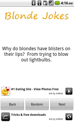 Скриншот приложения Blonde Jokes - №2
