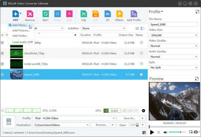 Скриншот приложения Xilisoft Video Converter Ultimate - №2