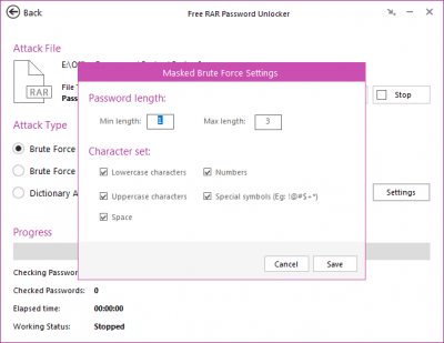 Скриншот приложения Free RAR Password Unlocker - №2