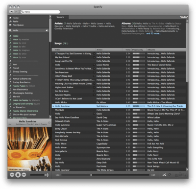 Скриншот приложения Spotify для Mac - №1