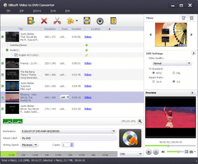 Скриншот приложения Xilisoft Video to DVD Converter - №1