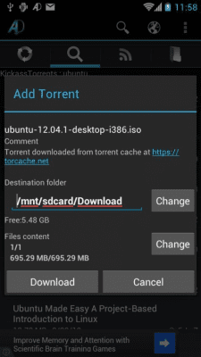 Скриншот приложения aDownloader - torrent download - №1