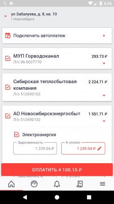 Скриншот приложения Мои счета — Электронный город - №2