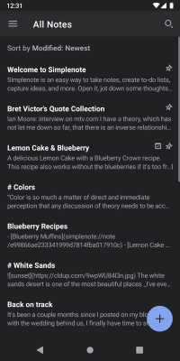 Скриншот приложения Simplenote Android - №2