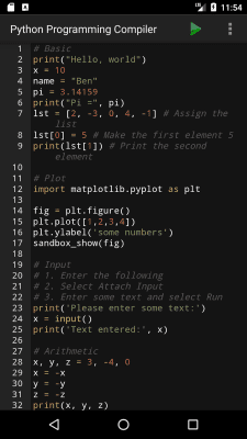 Скриншот приложения Python Programming Interpreter - №1