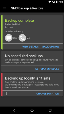 Скриншот приложения SyncTech SMS Backup & Restore - №2