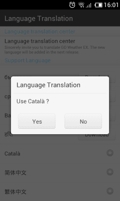 Скриншот приложения Catalan Language GOWeatherEX - №2